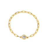 Moment 18K Long Cross 0.05ct Chain Ring