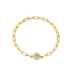 Moment 18K Long Cross 0.05ct Chain Ring