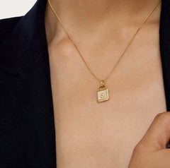 Unlock 18K Diamond Lock Personalized Gold Pendant