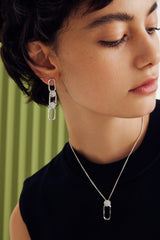 Smiley Silver Elio Detachable Link Earrings