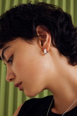 Smiley Silver Teardrop Earrings