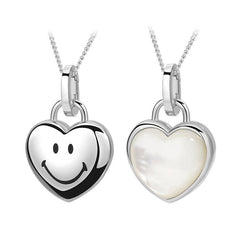 Smiley Silver Heart Energy Locket Necklace