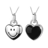 Smiley Silver Heart Energy Locket Necklace