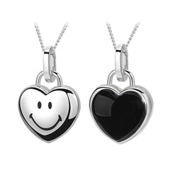Smiley Silver Heart Energy Locket Necklace