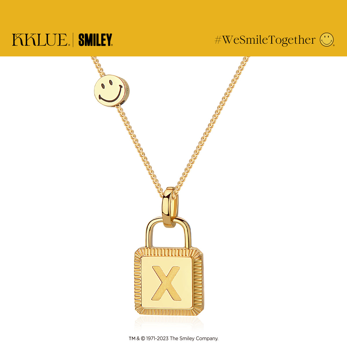 KKLUExSMILEY® Unlock Gold Bead Personalized Necklace