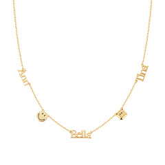 Smiley 9K Gold Custom Name Necklace