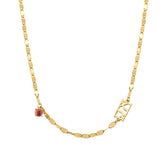 Shine Garnet Gemstone Gold Chain Necklace