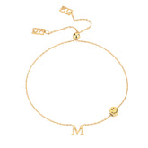 Smiley Gold Bead Letter Bracelet
