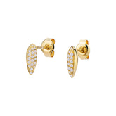 Rain Drop 14K Diamond Half Pavé Teardrop Stud Earrings