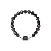 Unlock Amulet Silver Obsidian Energy Bracelet