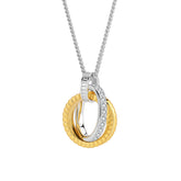 Unlock Marks Two-Tone Interlocking Double Ring Necklace