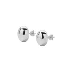 Essential Silver Oval Bead Stud Earring
