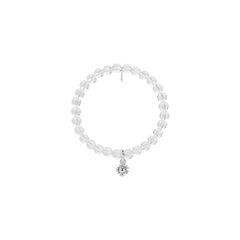 Daisy Heart Silver Pendant Crystal Bracelet