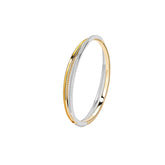 Unlock Marks Silver Two-Tone Twisted Bangle