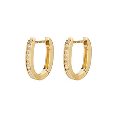 Essential 14K Micro-Pavé Diamond Huggie Earrings