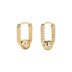 Smiley Gold Vermeil Multi-Way Ball Hoop Earrings