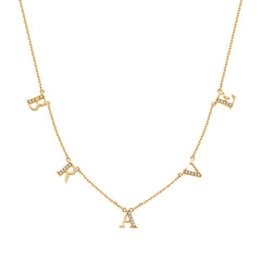 Moment 18K Diamond Personalise Letters Necklace(Brand Font)