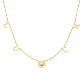 Moment Smiley Moment Letters Gold Necklace