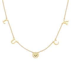 Moment Smiley Moment Letters Gold Necklace