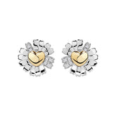 Daisy Heart Silver Stud Earring
