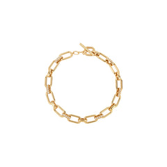 Essential Gold Vermeil Paperclip Chain T-Bar Bracelet