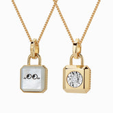 Lokki Gold Mother-of-Pearl Diamond Necklace