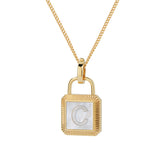 Unlock Amulet 9K Gold Mother-of-Pearl Initial Necklace