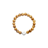 Smiley Silver Golden Tiger Eye Beaded Bracelet