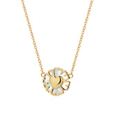Daisy Heart 14K Gold Mother-of-Pearl Necklace