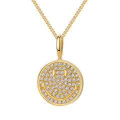 Smiley 18K Diamond Engravable Necklace