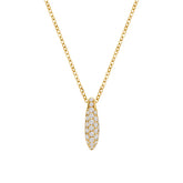 Rain Drop 14K Diamond Full Pavé Teardrop Necklace