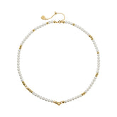 Smiley Gold Vermeil Mixed Bead Pearl Necklace