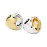Essential Silver Dual-Tone Puffy Earring
