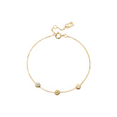Daisy Heart 14K Gold Adjustable Tricolor Bracelet