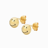 Smiley® K Gold Hollow Half-Bead Stud Earring