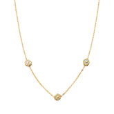 Daisy Heart 14K Gold Adjustable Tricolor Necklace