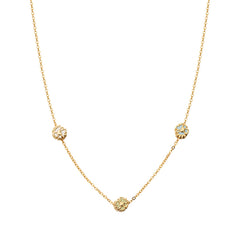Daisy Heart 14K Gold Adjustable Tricolor Necklace
