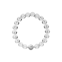 Smiley Silver Crystal Beaded Bracelet