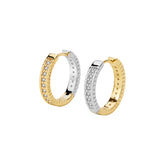 Unlock Marks Two-Tone Pavé U Hoop Earrings