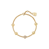 Smiley Gold Vermeil Double Layer Bracelet