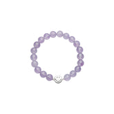 Smiley Silver Lavender Amethyst Beaded Bracelet
