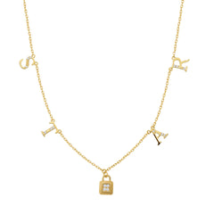 Moment 18K Diamond Lock Personalise Letters Necklac