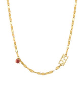 Shine Garnet Gemstone Gold Chain Necklace
