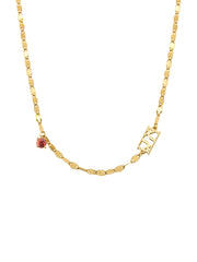 Shine Garnet Gemstone Gold Chain Necklace