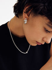 Smiley Silver Flower Earrings