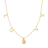 Moment 18K Lock Personalise Letters Necklac