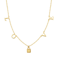 Moment 18K Lock Personalise Letters Necklac
