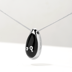Ryuji Smiley Silver Double-Faces Black Onyx Necklace