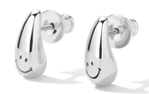 SMILEY® Silver Teardrop Stud Earring