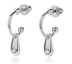 SMILEY® Silver Teardrop Charm Earring